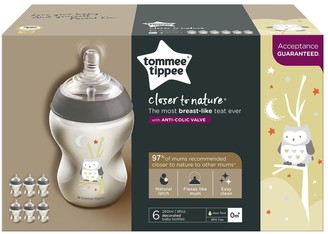 Tommee Tippee Closer to Nature 6 Piece Decorated Bottles Ollie the Owl
