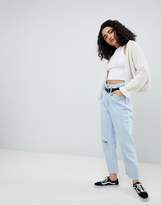 Thumbnail for your product : Bershka paper bag waist jean in blue