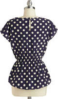 Thumbnail for your product : Working for the Weekdays Top in Navy Dots