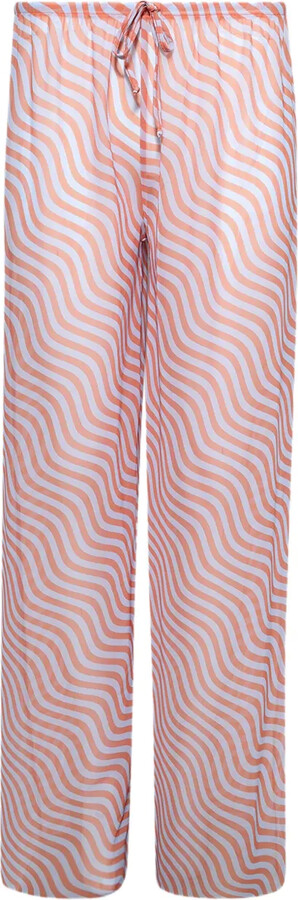 Bondeye Riley wave-print drawstring trousers
