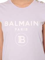 Thumbnail for your product : Balmain Flocked Logo Jersey Sleeveless T-shirt