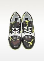 Thumbnail for your product : Kenzo Monsters Leather and Nylon Sneaker