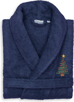 Christmas Embroidered 100% Turkish Cotton Terry Cloth Bathrobe