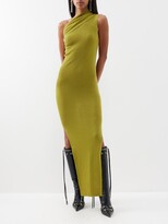 One-shoulder Ribbed Wool-jersey Dress 