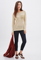 Thumbnail for your product : Forever 21 Longline Metallic Thread Sweater