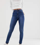 Thumbnail for your product : Noisy May Tall high waisted skinny jeans in mid blue wash