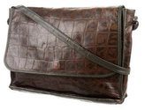 Thumbnail for your product : Carlos Falchi Embossed Leather Messenger Bag