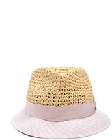 Thumbnail for your product : Federica Moretti Dia Gingham Brim Straw Hat - Womens - Pink Multi