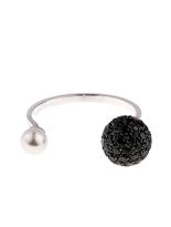 Thumbnail for your product : Delfina Delettrez Black-diamond, pearl & white-gold ring
