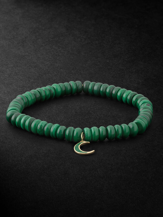 Sydney Evan Moon Gold, Malachite and Enamel Bracelet
