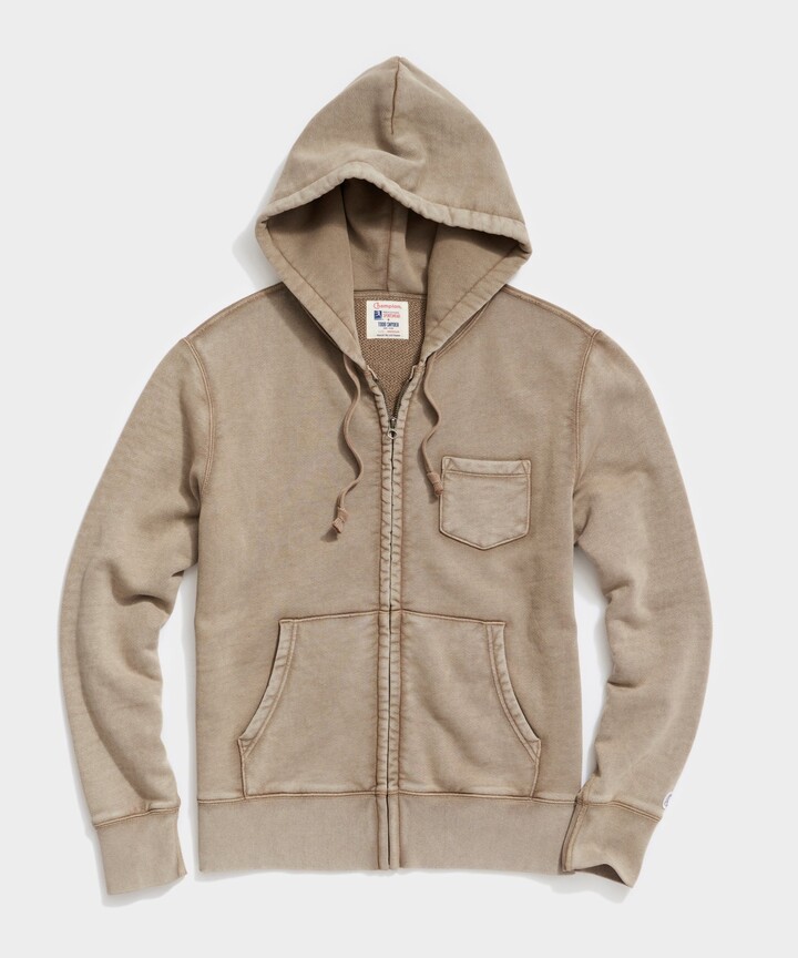 Todd Snyder Champion Sun-Faded Midweight Full Zip Hoodie with