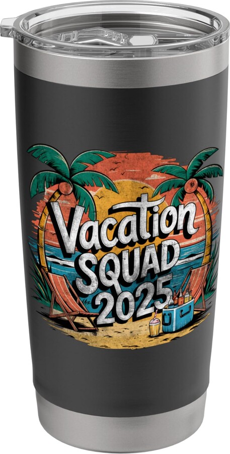 Family Summer Cruise Squad Celebrate Party Costume Summer Vacation Squad 2025 Crew Cruise Beach Matching Team Stainless Steel Insulated Tumbler