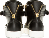 Thumbnail for your product : Giuseppe Zanotti Black Leather Metal Accent High-Top Sneakers