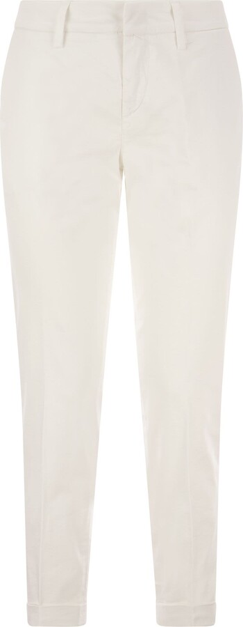 Women's Plus Size Cotton Cinch Capri - White