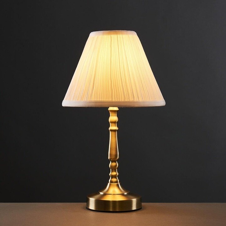 ValueLights Sienna Pair of Gold Table Lamps Touch On/Off Dimmable