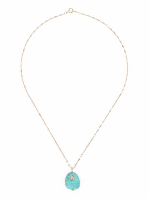 Pascale Monvoisin 9kt yellow gold and 14kt yellow gold Arles turquoise and diamond necklace
