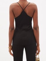 Thumbnail for your product : Galvan Rhea Halterneck Rib-knitted Cami Top - Black