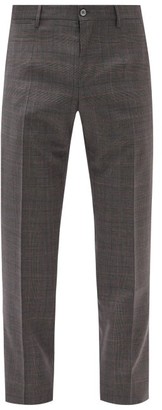 Dolce & Gabbana Prince Of Wales-check Wool Trousers - Dark Grey