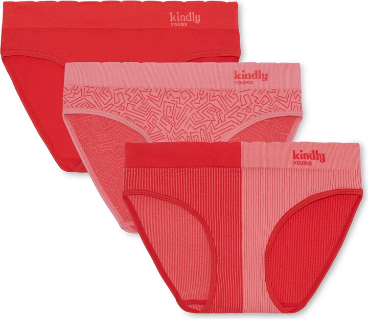 Kindly Yours Women’s Seamless Bikini Underwear, 3-Pack, Sizes XS-XXXL