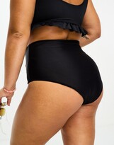 Thumbnail for your product : ASOS Curve ASOS DESIGN Curve mix and match ruched front high waist bikini bottom in black