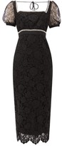 Thumbnail for your product : Self-Portrait Crystal-embellished Guipure-lace Midi Dress - Black