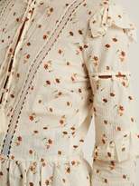 Thumbnail for your product : Sea Margaux Floral Print Ruffle Trimmed Cotton Blouse - Womens - Ivory Multi