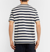 Thumbnail for your product : Junya Watanabe Striped Cotton-Blend Ponte De Roma T-Shirt