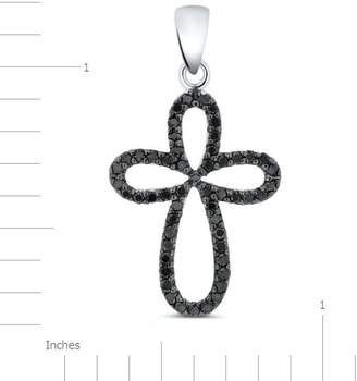Black Diamond Cosanuova Cross Pendant In 14k White Gold