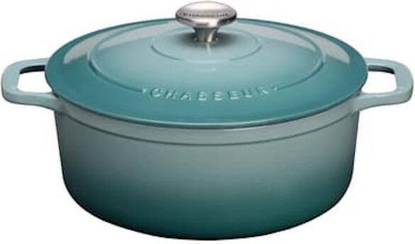 French Home Chasseur 4.2 qt. Blue French Enameled Cast Iron Round Dutch Oven