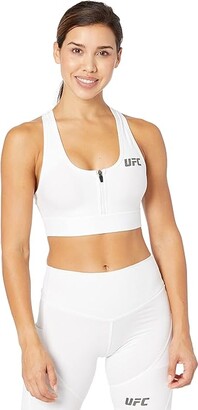 UFC Core Zip Front Sports Bra (White) Women's Lingerie