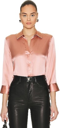 L'Agence Dani 3/4 Sleeve Blouse in Rose