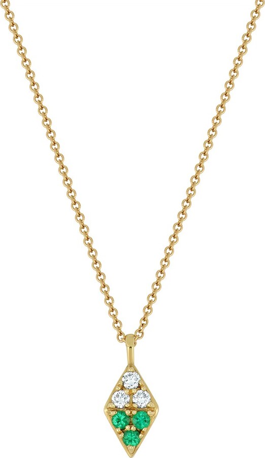 Bony Levy 18K 0.16 ct. tw. Diamond & Emerald Necklace