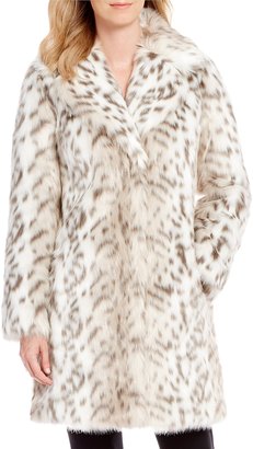 Eliza J Faux Fur Snow Leopard Coat - ShopStyle