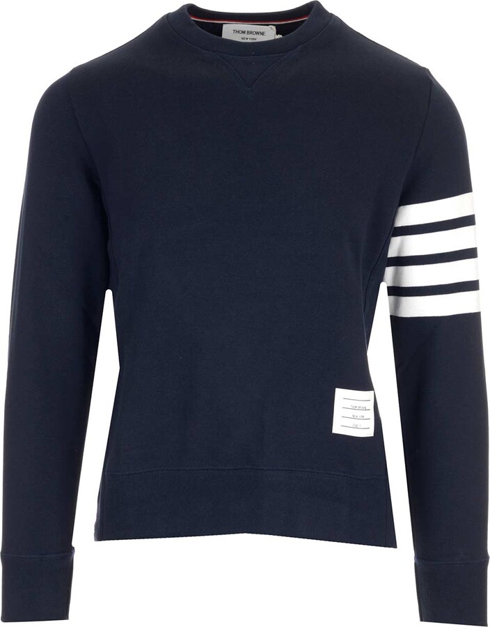 Thom Browne Blue 4-bar Crewneck Sweatshirt ShopStyle Jumpers - Main Image