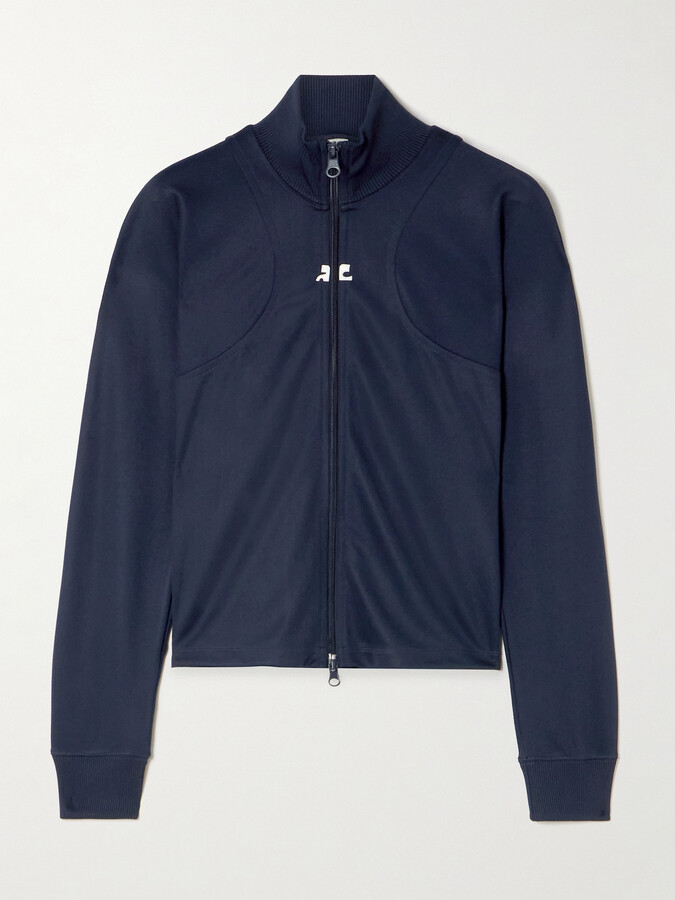 Courreges Interlock Appliquéd Jersey Track Jacket - Blue
