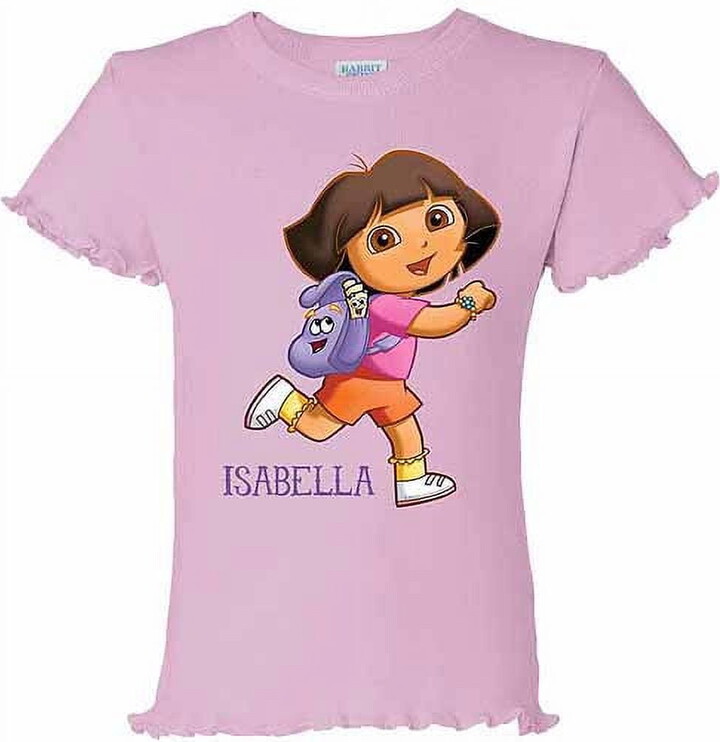 Dora the Explorer Personalized Running Toddler Girl Ruffle Tee, Pink