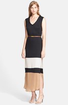 Thumbnail for your product : Haute Hippie Belted Colorblock Midi Gown