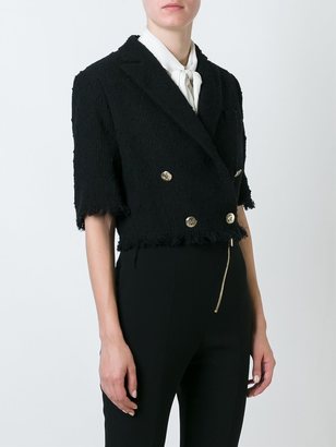 Sonia Rykiel cropped frayed tweed jacket - women - Cotton/Polyamide/Polyester/Cupro - 40