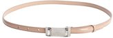 Thumbnail for your product : Prada nude patent leather silver buckle skinny belt