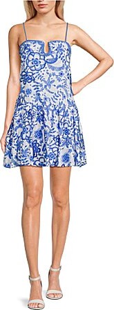 Tcec Floral Print Sleeveless Drop Waist Dress
