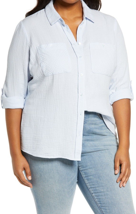 gauze shirts plus size