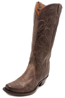 Lucchese Patsy Women Round Toe Leather Gray Western Boot.
