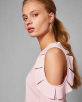 Thumbnail for your product : Ted Baker STEFFE Cold shoulder ruffle top