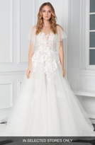 Thumbnail for your product : Monique Lhuillier Bliss Flutter Sleeve Embroidered Ballgown