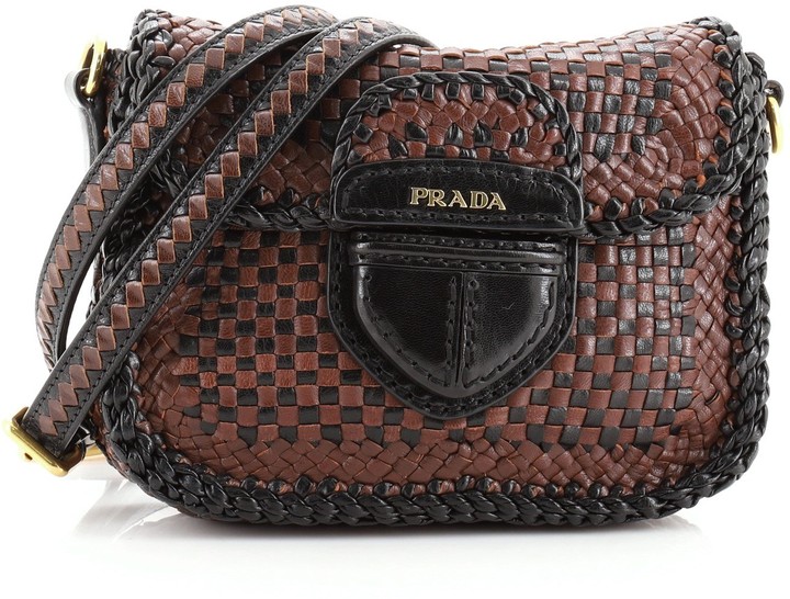 prada woven leather bag