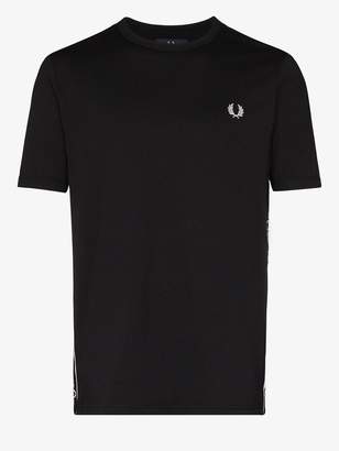 Fred Perry Mens Black Logo Tape T-shirt