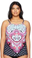 Thumbnail for your product : 24th & Ocean Women's High Neck Underwire Tankini Swimsuit Top