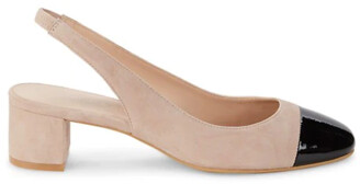 addy suede \u0026 patent leather slingback pumps