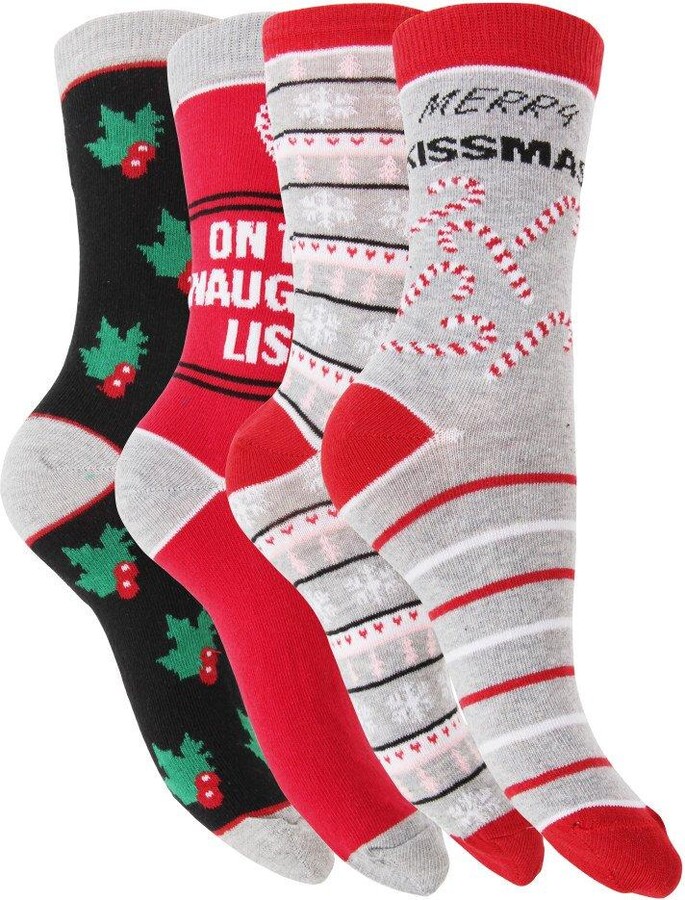 Universal Textiles Festive Fun Christmas Happy Time Socks (4 Pairs