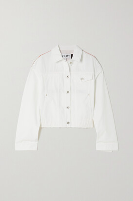 Loewe + Paula's Ibiza Cropped Printed Denim Jacket - White - FR32